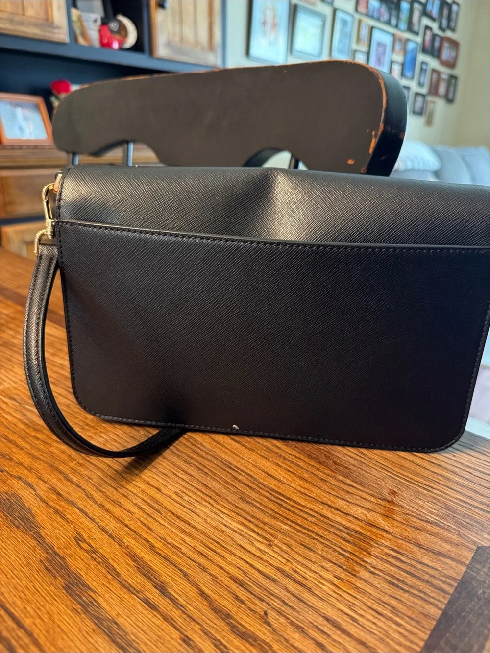 kate spade black crossbody with gold logo - Picture 2 of 4